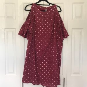 Old Navy Cold Shoulder Polka Dot Swing Dress